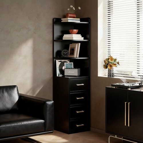 Black corner storage - black, cabinet