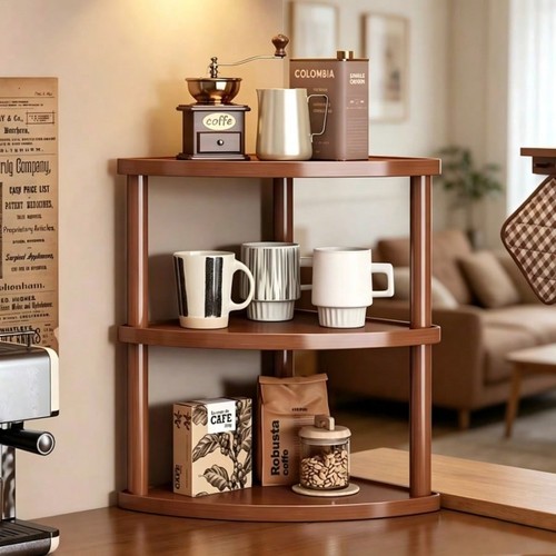 Tier corner shelf - 3, dark