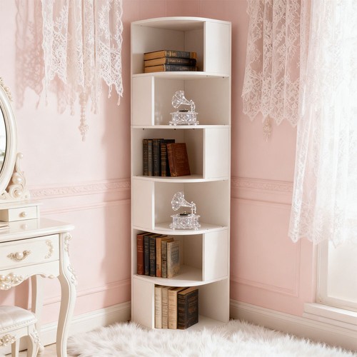 Tall corner bookcase open - corner,