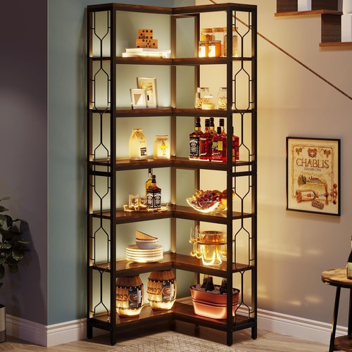 Tier corner bookshelf - 7-tier,