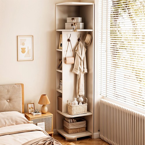 Open corner shelves wood - shelves, unit