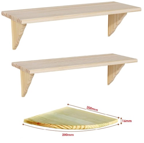 Natural wood wooden shelves - natural,
