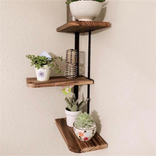 Wooden corner shelf - wooden, vintage