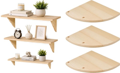 Wooden natural wood shelf kit - wooden,