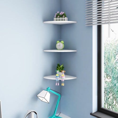 3pcs white floating - 3pcs, corner