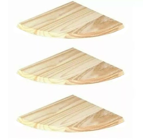Natural wood corner shelf wall - natural,