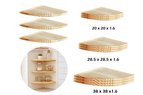 Corner floating shelves pine - corner,