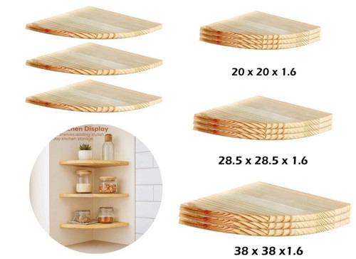Wooden corner shelf natural - wooden,