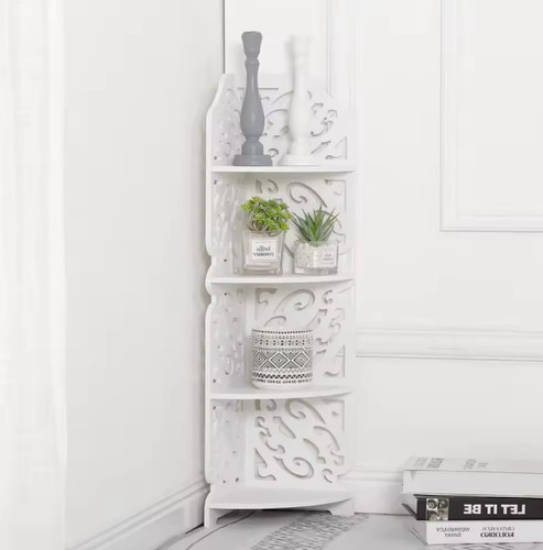 White corner shelf unit 80cm - corner,