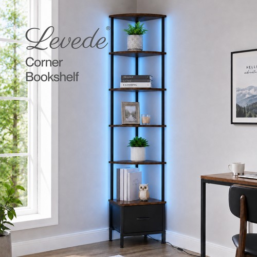 Levede corner bookcase tall - corner,