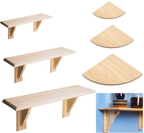 Wooden natural wood - natural, shelf