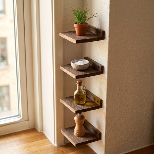4pcs floating corner shelves - 4pcs,