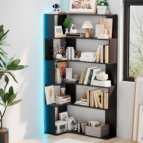 Corner bookcase shelf tiers - shelf, 5